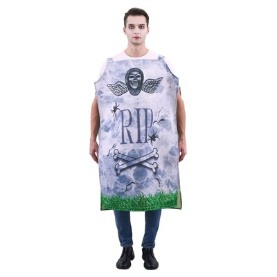 Adult Halloween RIP Gravestone Tombstone Costume X Large