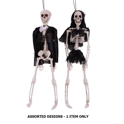 Bride or Groom Hanging Skeleton Halloween Decoration 40cm Pk 1