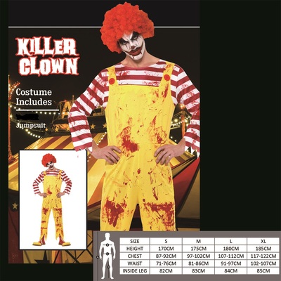 Adult Killer Donald Clown Costume (Large) Pk1