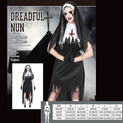 Adult Dreadful Nun Costume (Large) Pk 1