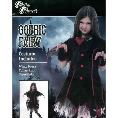 Child Gothic Fairy Costume (Large, 7-8 Yrs) Pk 1