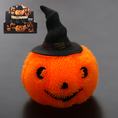 Squishy Light Up Mini Halloween Pumpkin (Pk 12)