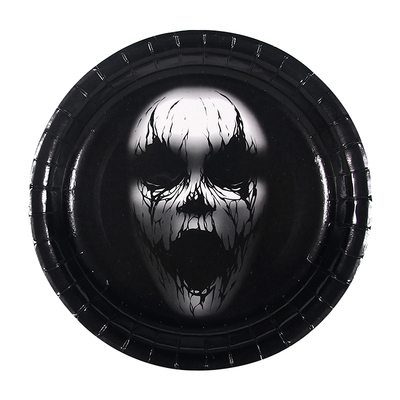 Halloween Ghoul Face 7in Paper Plates (Pk 12)