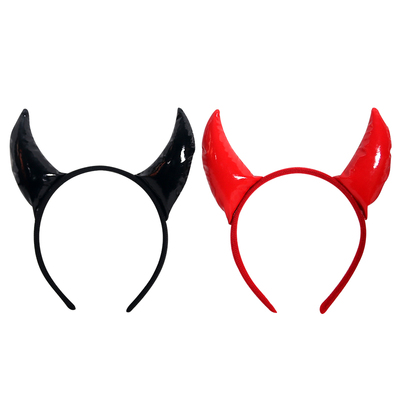 Red or Black Halloween Devil Horns on Headband (Pk 1)