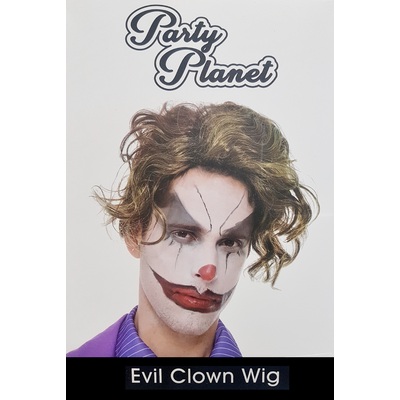 Evil Joker Clown Wig Halloween (Pk 1)