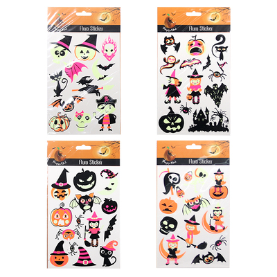 Assorted Designs Fluro Halloween Stickers (1 Sheet)