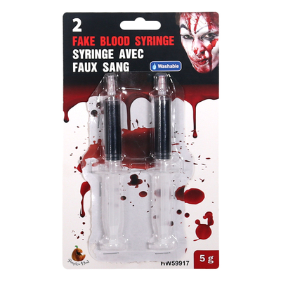 Fake Blood Syringe Halloween 5g (Pk 2)