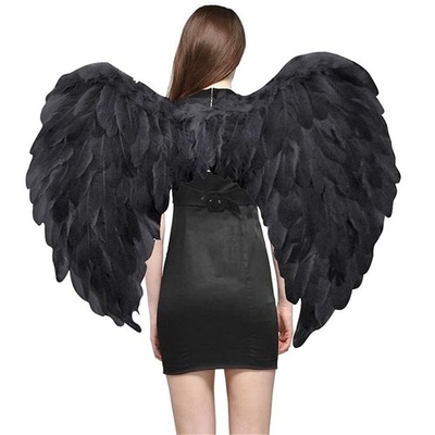 Black Angel Wings With Feathers (80 x 60cm)