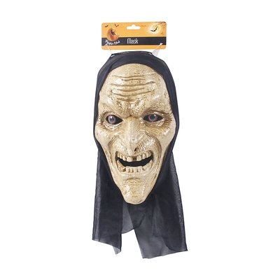Plastic Wicked Witch Halloween Mask with Shroud