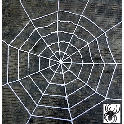White Rope Spider Web with Spider Halloween Decoration 150cm