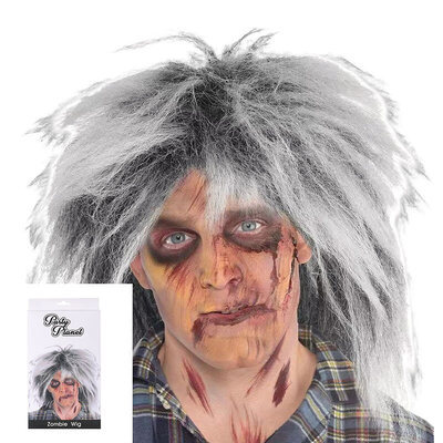 Messy Grey Halloween Zombie Wig