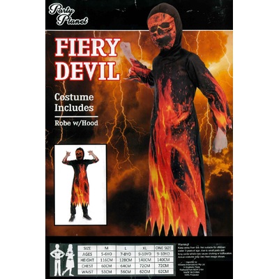 Child Halloween Fiery Devil Robe Costume (One Size)