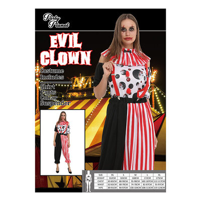 Adult Halloween Evil Clown Lady Costume (Large)