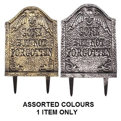 Tombstone Lawn Stake Halloween Decoration Silver or Gold