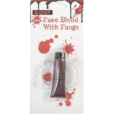 Halloween Horror Vampire Teeth Fangs & Fake Blood 10ml