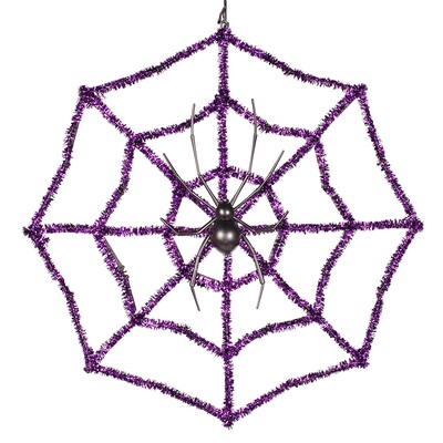 Hanging Tinsel Spider Web Halloween Decoration 40cm
