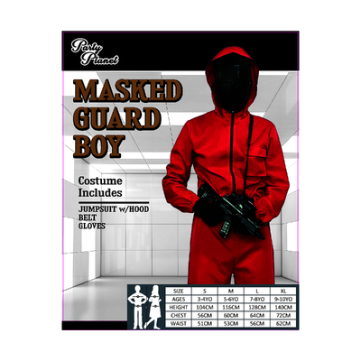 Child Red Masked Guard Costume (X Large, 9-10 Yrs)