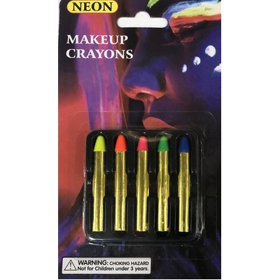 Assorted Neon Colour Make Up Crayons (Pk 5)
