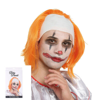 Orange Evil Clown Halloween Wig