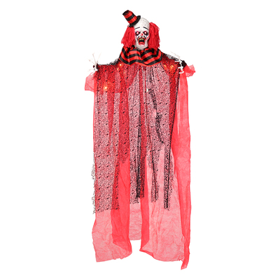 Hanging Light Up Red Clown Red Halloween Decoration 140cm