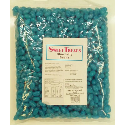 Mini Blue Jelly Beans 1kg Pk1