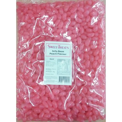 Mini Pink Peach Flavour Jelly Beans (1kg) Pk 1