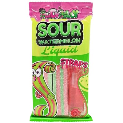 Juicy Jelly Watermelon Liquid Sour Straps 160g