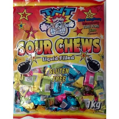 TNT Liquid Filled Sour Chews (1kg) Pk 1