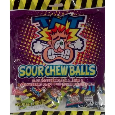 Assorted Flavour TNT Sour Chew Balls (150g)