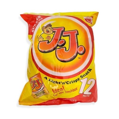JJ Burger Flavour Snacks 180gm (Pk 12 x 15g)