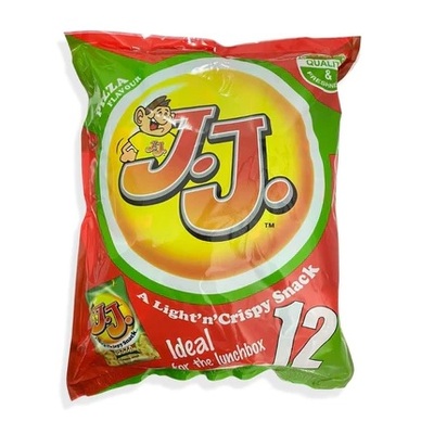 JJ Pizza Flavour Snacks 180gm (Pk 12 x 15g)