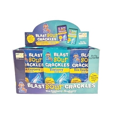 Ka Bluey Blast Sour Crackles with Lollipop 10g (Pk 36)