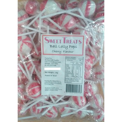 Red Cherry Flavour Ball Pops (1kg)