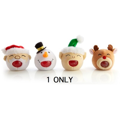 Assorted Christmas Plush Ball Squeezy Jellies (Pk 1)