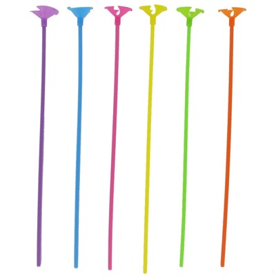 Balloon Cups & Sticks Coloured Pk6 