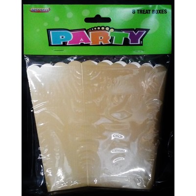 Gold Cardboard Party Treat Boxes Pk 8