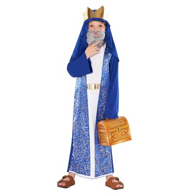 Child Blue Nativity King Wise Man Christmas Costume Large 10-12 Yrs