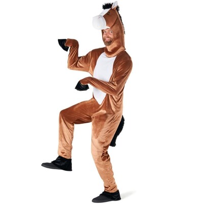 Adult Horse Plush Jumpsuit Costume Mens X Large