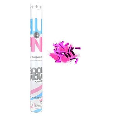 Gender Reveal Girl Pink Metallic Confetti & Powder Popper Canon 45cm (Pk 1)