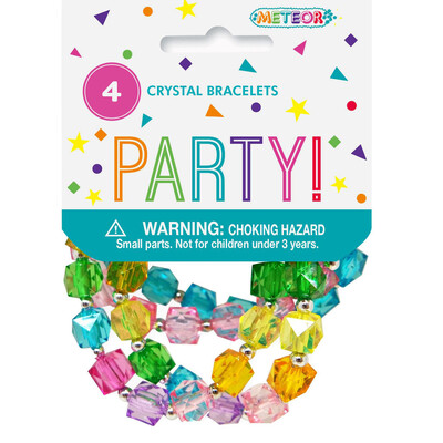 Plastic Crystal Bracelets Party Favours Pk 4