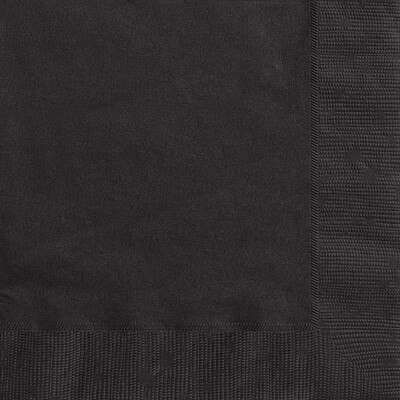 Black 2 Ply Paper Beverage Cocktail Napkins (Pk 20)