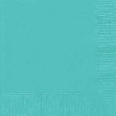 Caribbean Teal 2 Ply Beverage Cocktail Napkins (Pk 20)