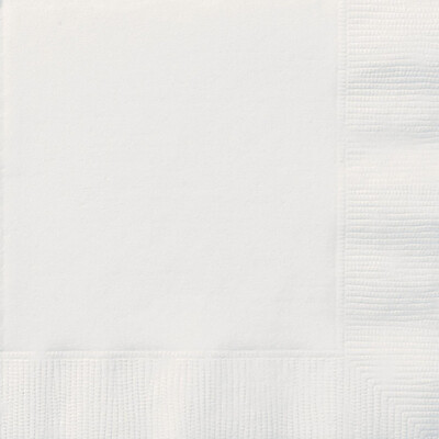 White Paper Cocktail Napkins 2Ply (Pk 20)
