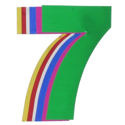 Foil Cutout Numeral 7 Assorted Colours Pk12 