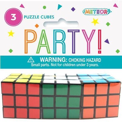 Party Favours - Mini Puzzle Cubes Pk 3 