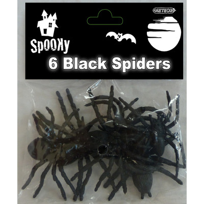 Black Spiders (6cm) Pk 6