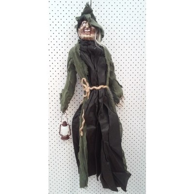 Halloween Hanging Witch Decoration with Light-Up Lantern Pk 1