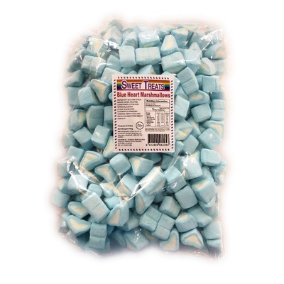White & Blue Heart Marshmallows (750g)