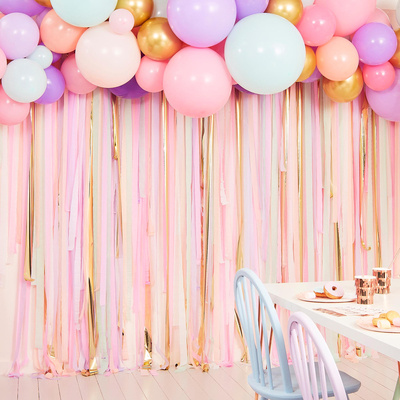 Ginger Ray Pastel & Gold Balloons & Streamers Backdrop Kit