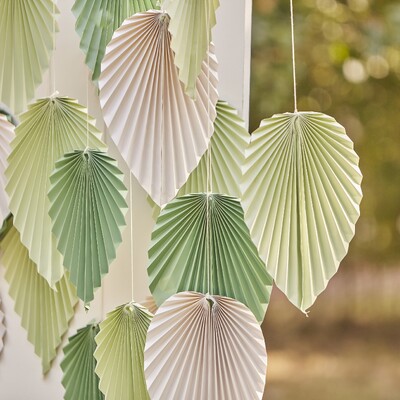 Ginger Ray Cream & Sage Green Palm Leaf Spears Decorations (Pk 25)